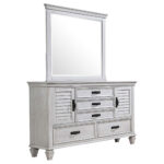Franco 5-drawer Dresser with Mirror Distressed White product image