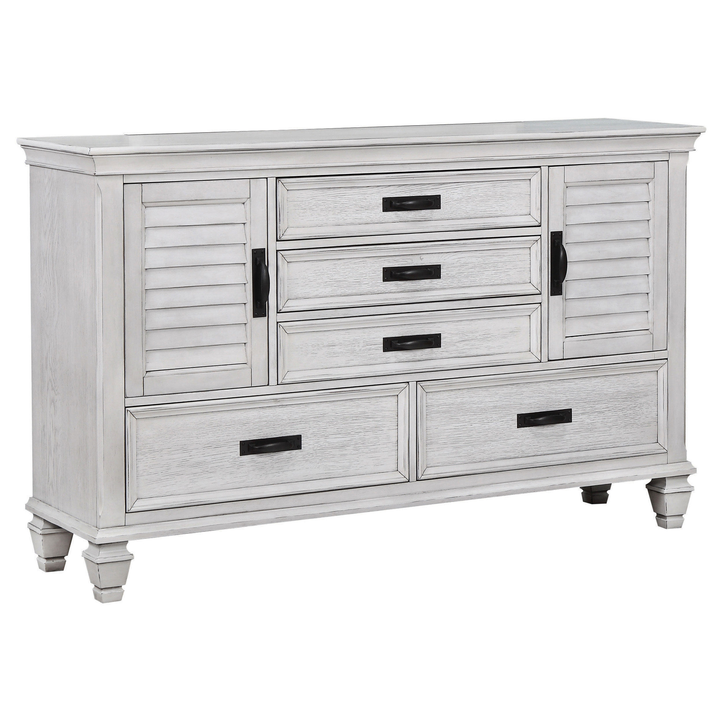 Franco 5-drawer Dresser Distressed White Franco 5-drawer Dresser Distressed White product image