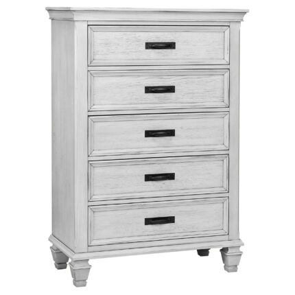 Franco 5-drawer Bedroom Chest Distressed White product image