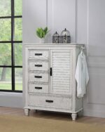 Franco 5-drawer Door Chest Distressed White product image