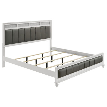 Barzini Wood Eastern King Panel Bed White product image