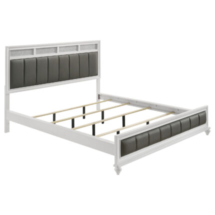 Barzini Wood California King Panel Bed White product image