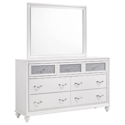 Barzini 7-drawer Dresser with Mirror White product image