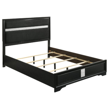 Miranda 54-inch Upholstered Eastern King Panel Bed Black product image