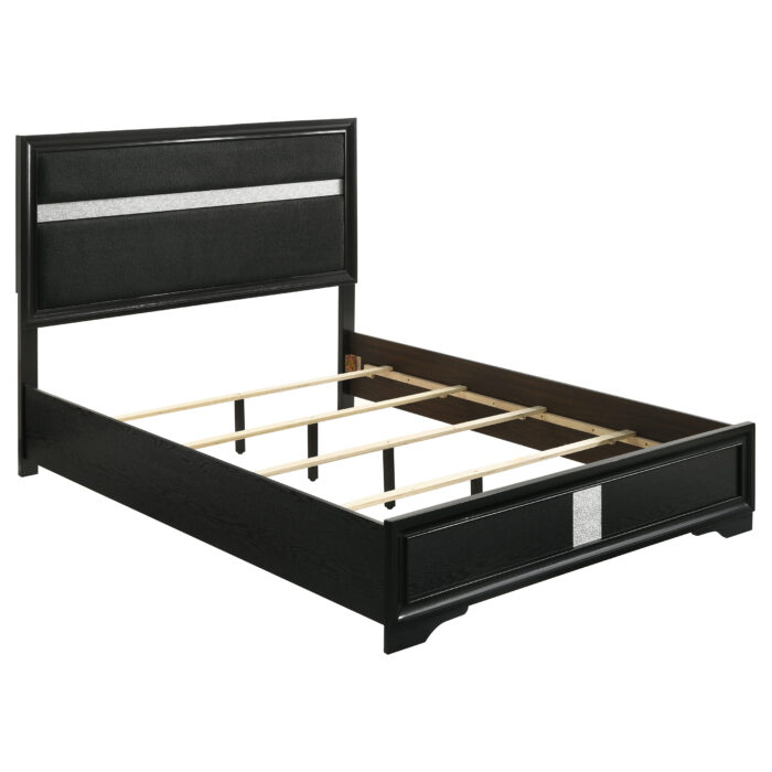 Miranda 54-inch Upholstered California King Panel Bed Black product image