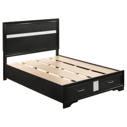 Miranda 51-inch Wood Full Storage Panel Bed Black product image