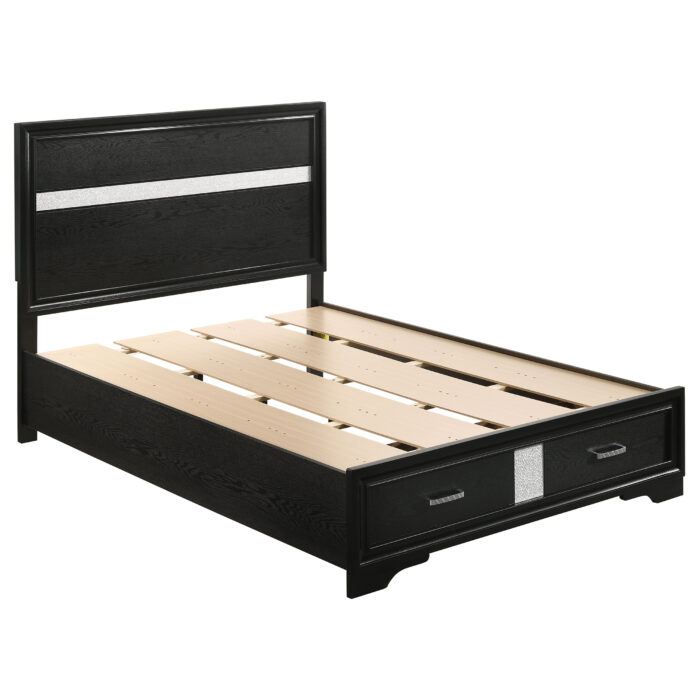 Miranda 51-inch Wood Full Storage Panel Bed Black product image