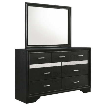 Miranda 7-drawer Dresser with Mirror Black product image