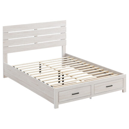 Brantford Wood Queen Storage Panel Bed Coastal White product image