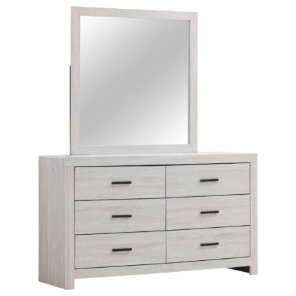 Brantford 6-drawer Dresser with Mirror Coastal White product image