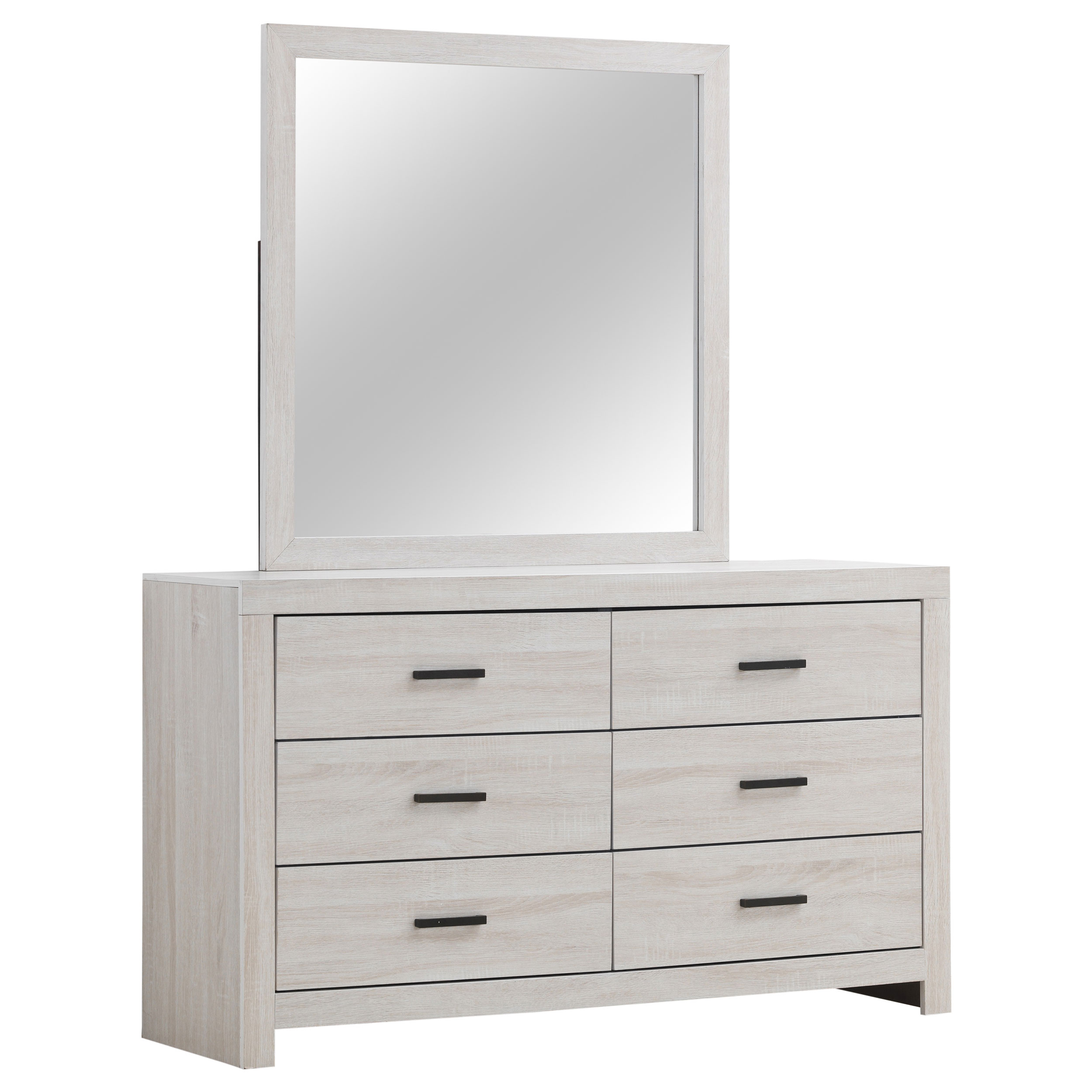 Brantford 6-drawer Dresser with Mirror Coastal White Brantford 6-drawer Dresser with Mirror Coastal White product image