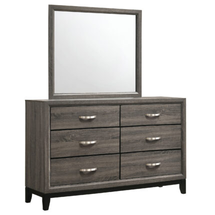 Watson 6-drawer Dresser with Mirror Grey Oak product image