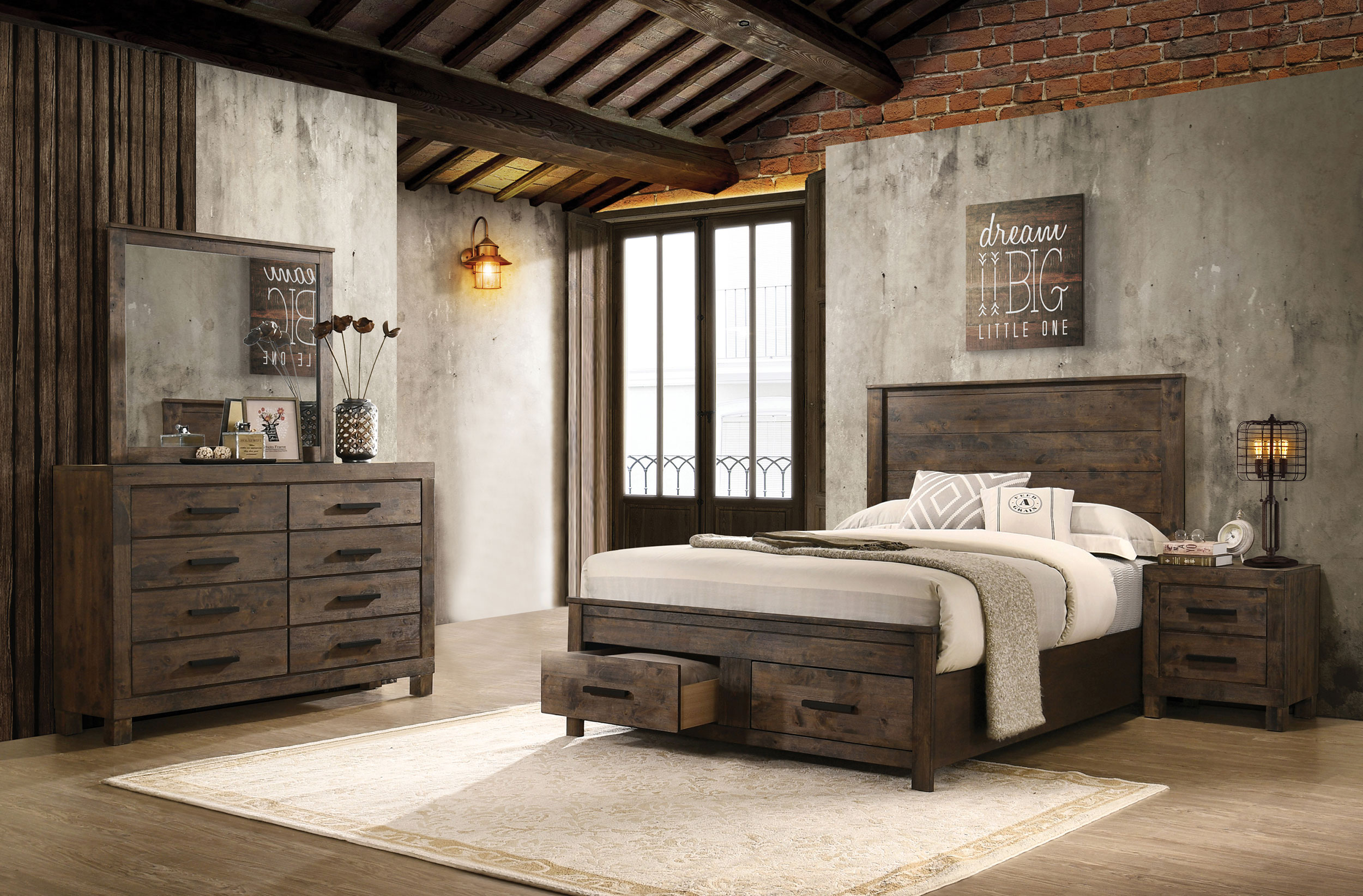 Woodmont 4-piece Eastern King Bedroom Set Golden Brown Woodmont 4-piece Eastern King Bedroom Set Golden Brown product image