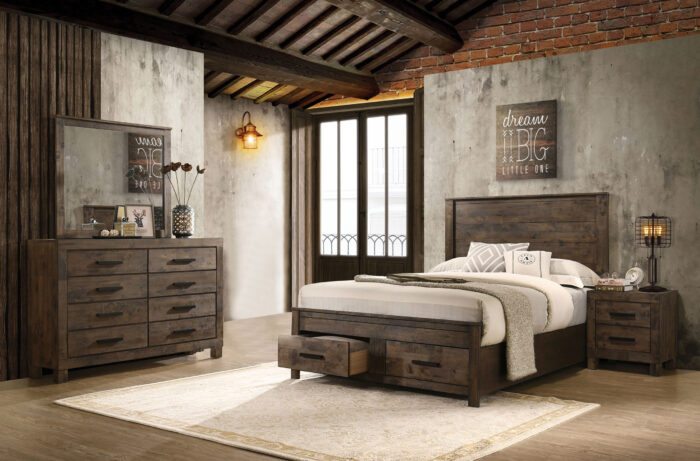 Woodmont 4-piece Queen Bedroom Set Rustic Golden Brown product image