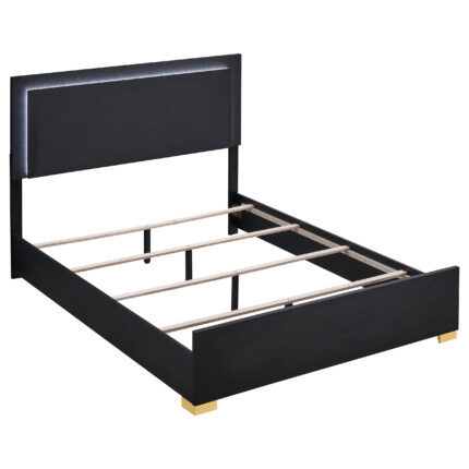 Marceline Wood Eastern King LED Panel Bed Black product image