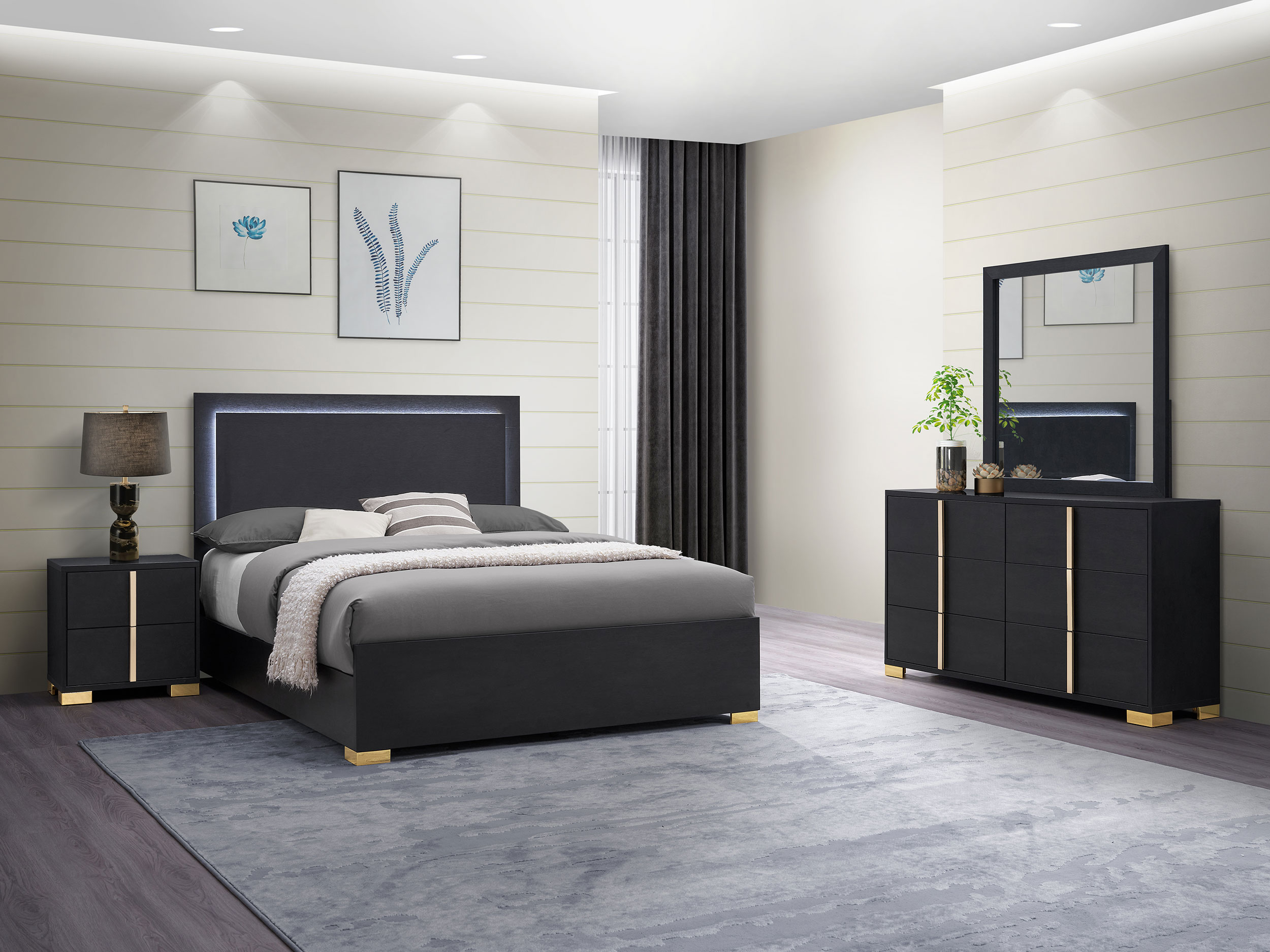 Marceline 4-piece Queen Bedroom Set Black Marceline 4-piece Queen Bedroom Set Black product image