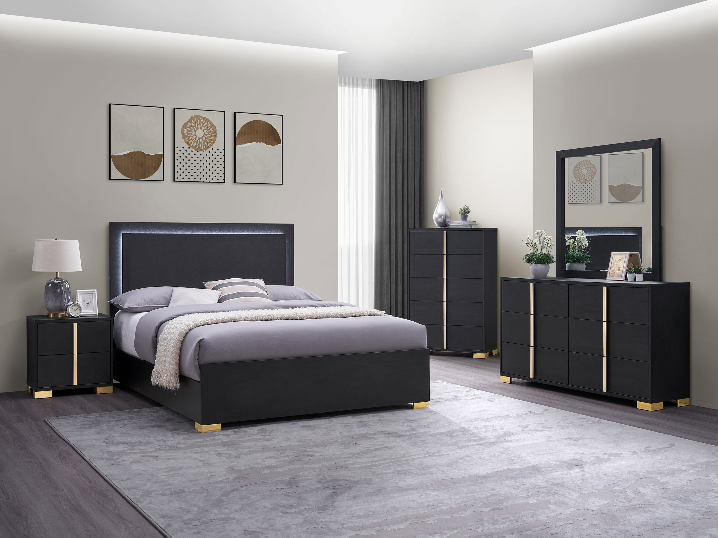 Marceline 5-piece Queen Bedroom Set Black Marceline 5-piece Queen Bedroom Set Black product image