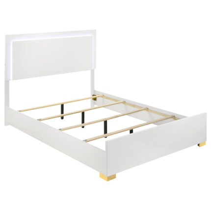 Marceline Wood Full LED Panel Bed White product image