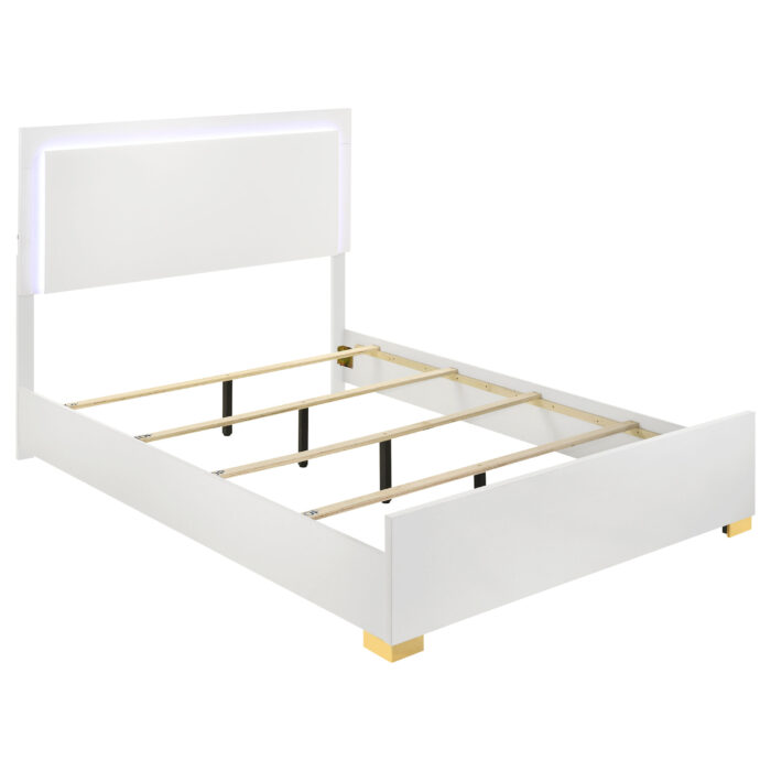 Marceline Wood Full LED Panel Bed White product image