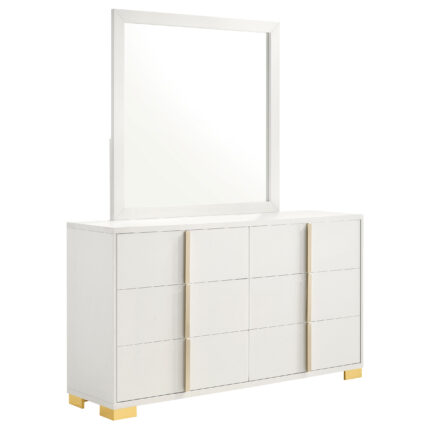 Marceline 6-drawer Dresser with Mirror White product image