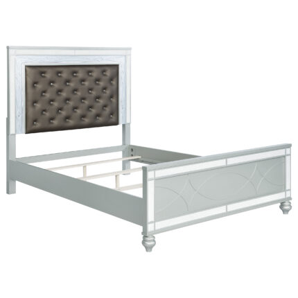 Gunnison Wood Queen LED Panel Bed Silver Metallic product image