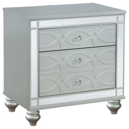 Gunnison 2-drawer Nightstand Silver Metallic product image