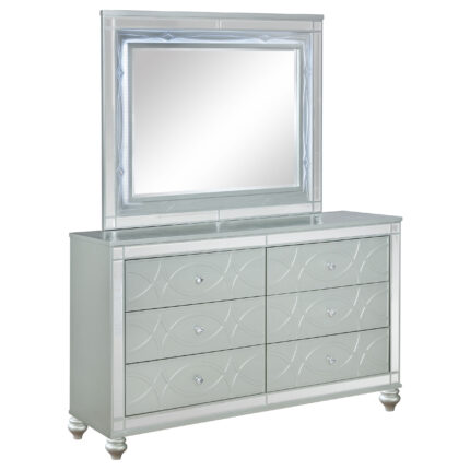 Gunnison 6-drawer Dresser with Mirror Silver Metallic product image
