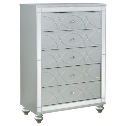 Gunnison 5-drawer Bedroom Chest Silver Metallic product image