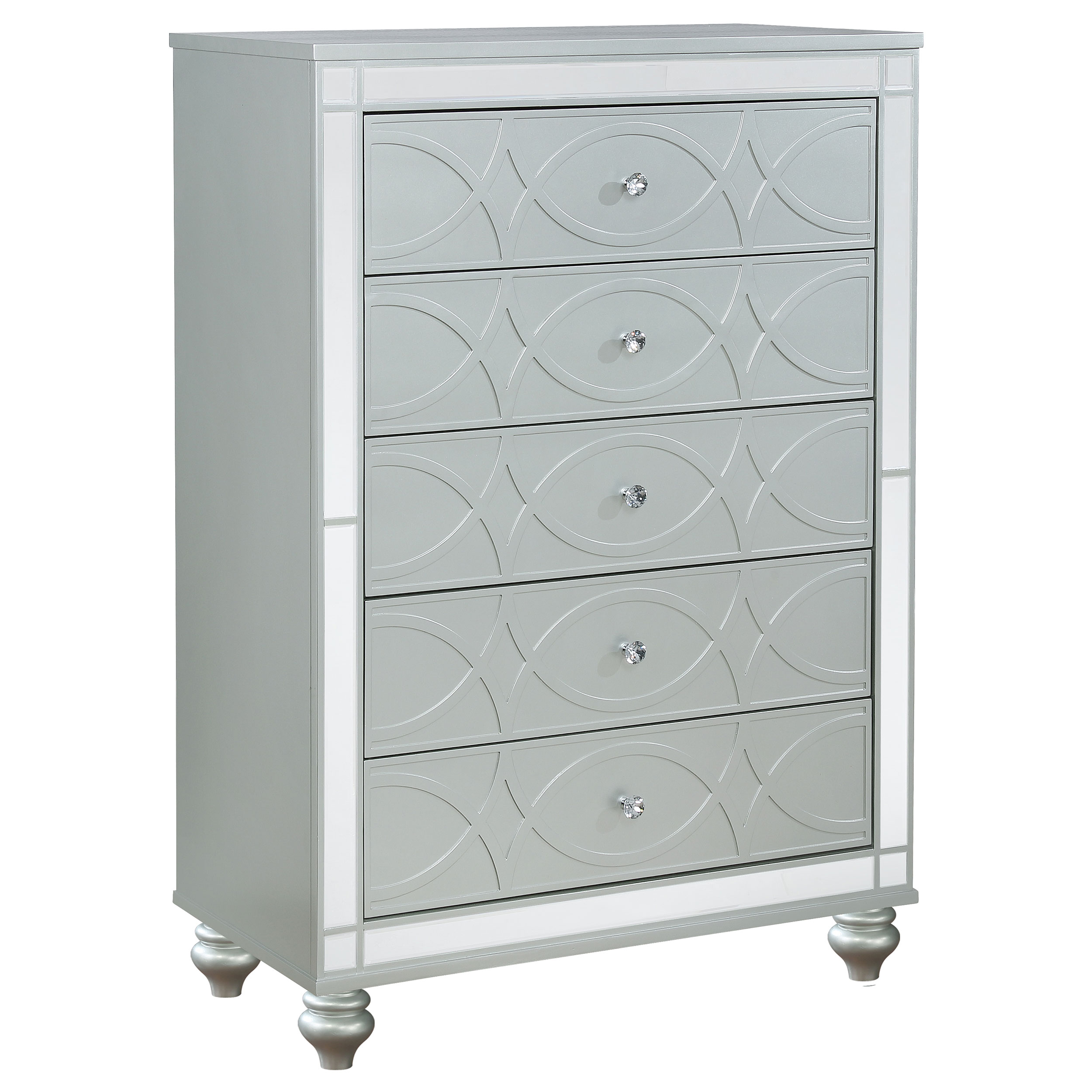 Gunnison 5-drawer Bedroom Chest Silver Metallic Gunnison 5-drawer Bedroom Chest Silver Metallic product image
