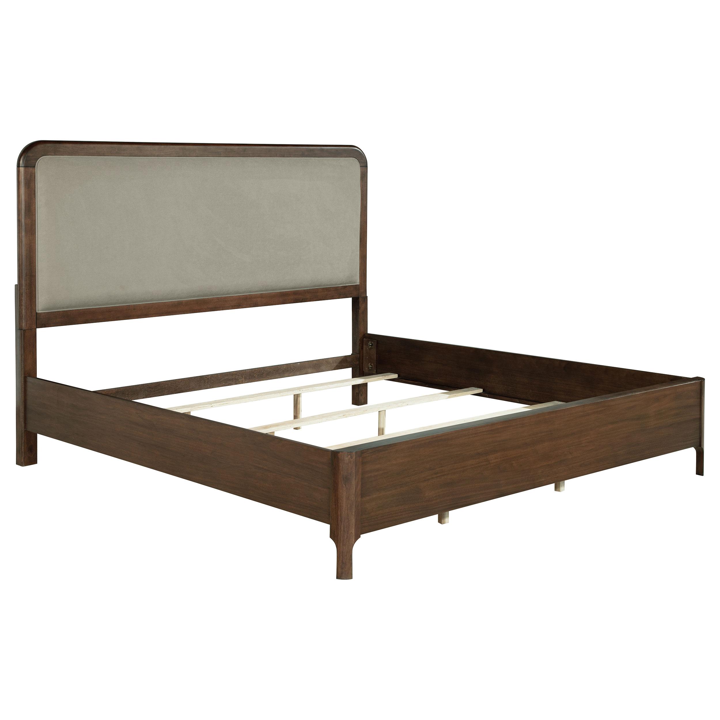 Maderia 57-inch Upholstered California King Panel Bed Walnut Maderia 57-inch Upholstered California King Panel Bed Walnut product image