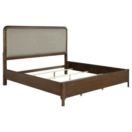 Maderia 57-inch Upholstered Queen Panel Bed Walnut product image