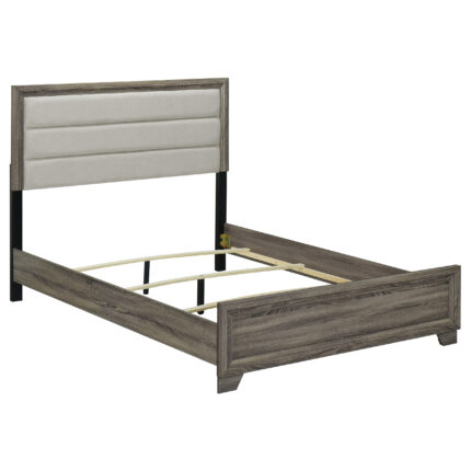 Wright 52-inch Upholstered Eastern King Bed Brown Oak product image