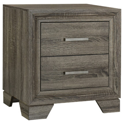 Wright 2-drawer Nightstand Bedside Table Brown Oak product image