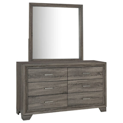 Wright 6-drawer Dresser and Mirror Brown Oak product image