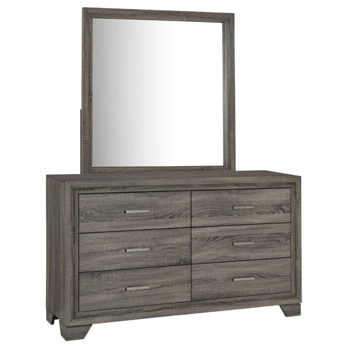 Wright 6-drawer Dresser and Mirror Brown Oak product image