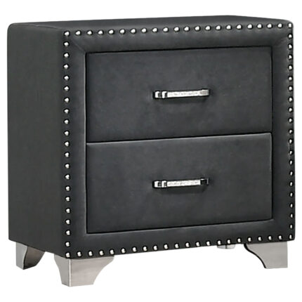 Melody Upholstered 2-drawer Nightstand Grey product image