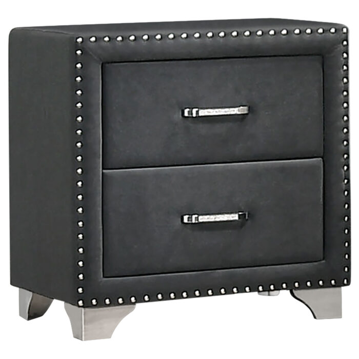 Melody Upholstered 2-drawer Nightstand Grey product image