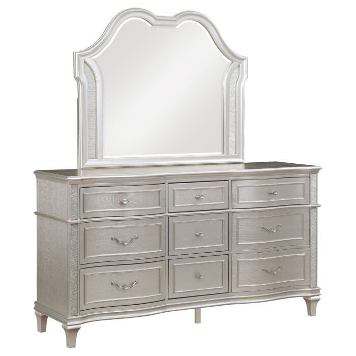 Evangeline 9-drawer Dresser with Mirror Silver Oak product image