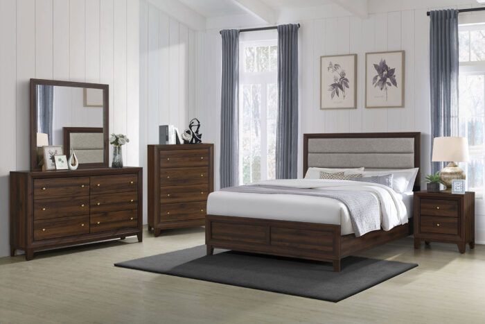 Welsley 5-piece Eastern King Bedroom Set Walnut product image