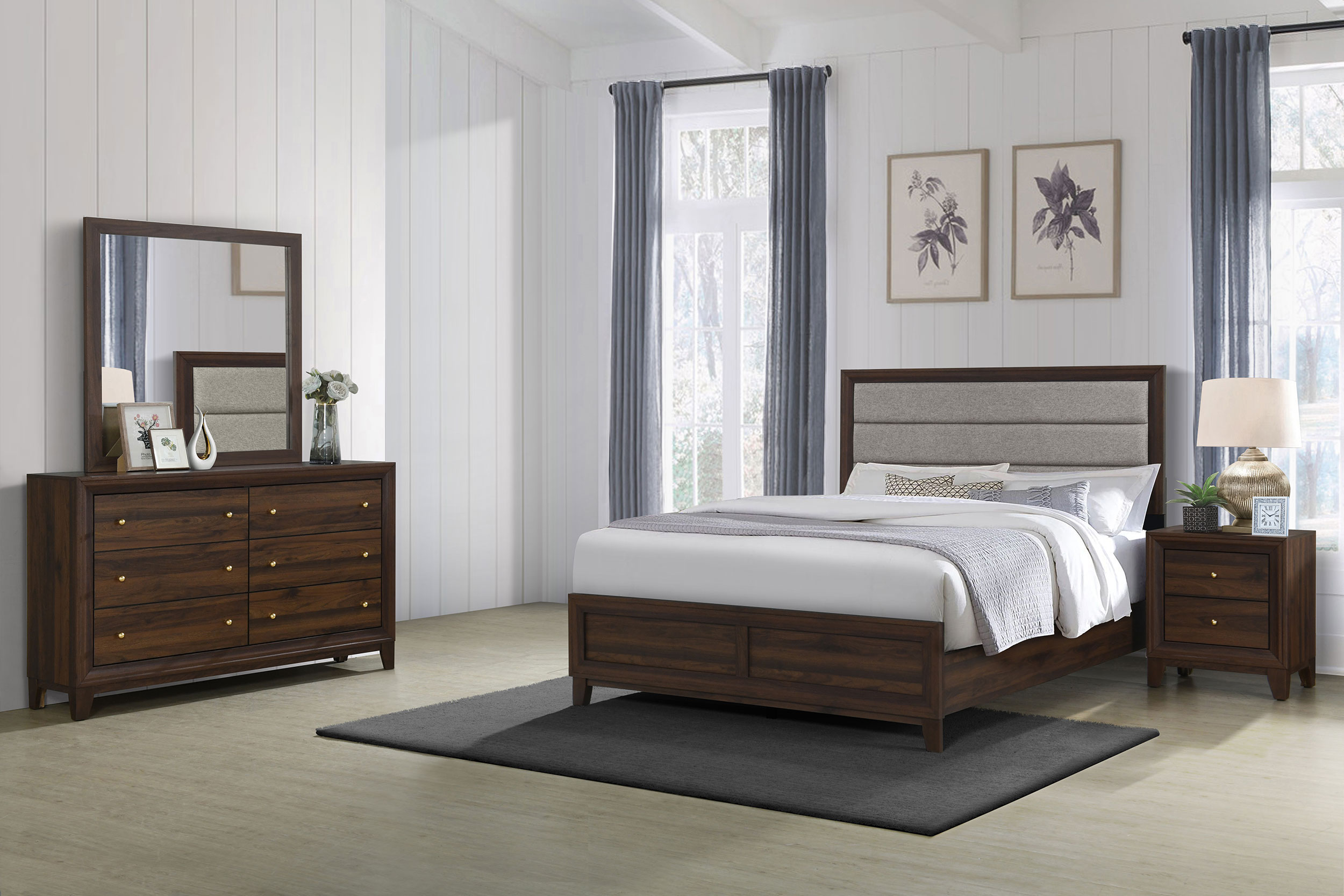 Welsley 4-piece California King Bedroom Set Walnut Welsley 4-piece California King Bedroom Set Walnut product image