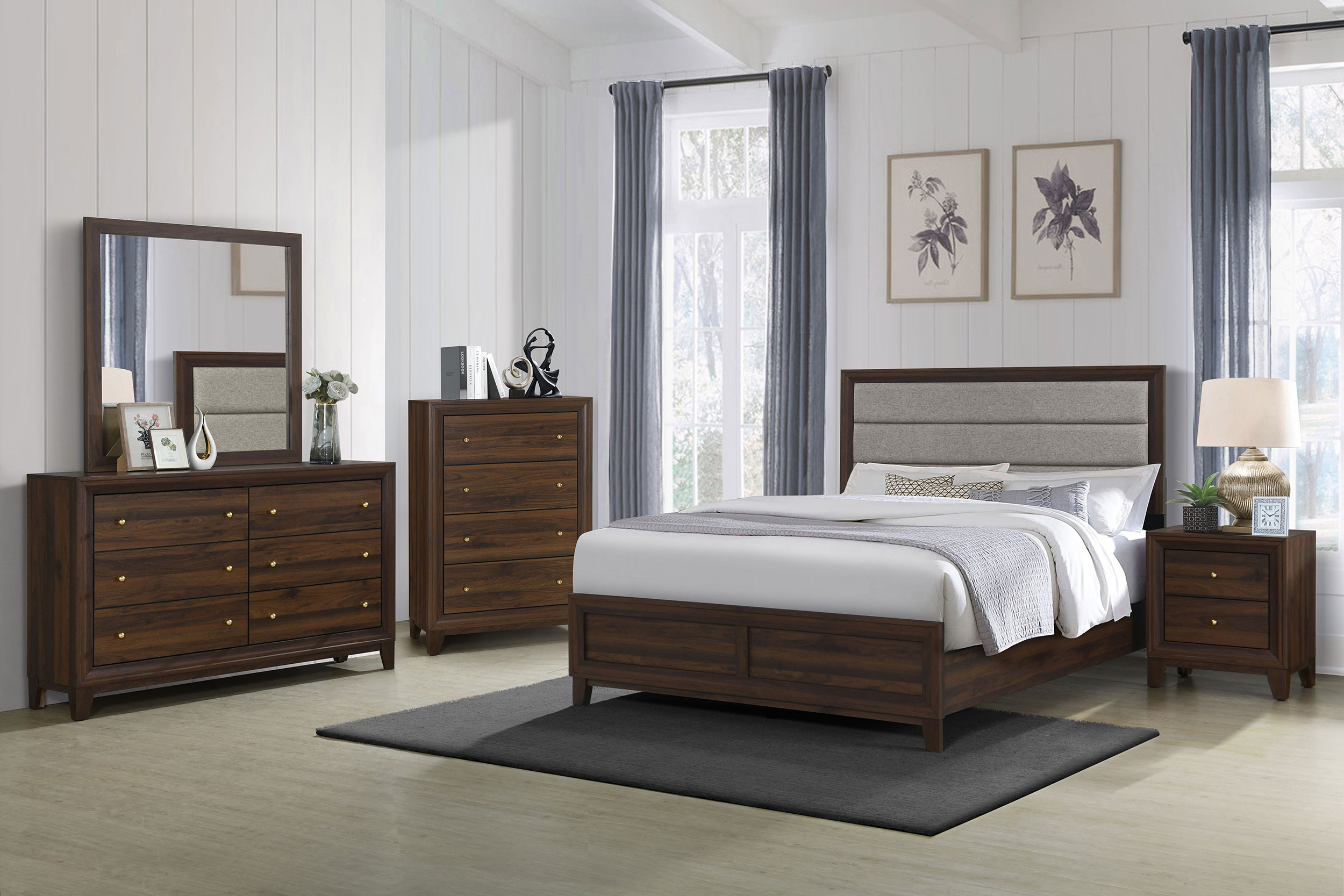 Welsley 5-piece California King Bedroom Set Walnut Welsley 5-piece California King Bedroom Set Walnut product image