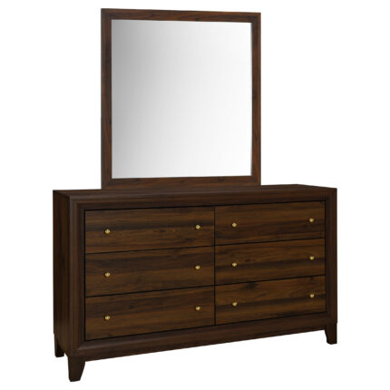 Welsley 6-drawer Dresser and Mirror Walnut product image