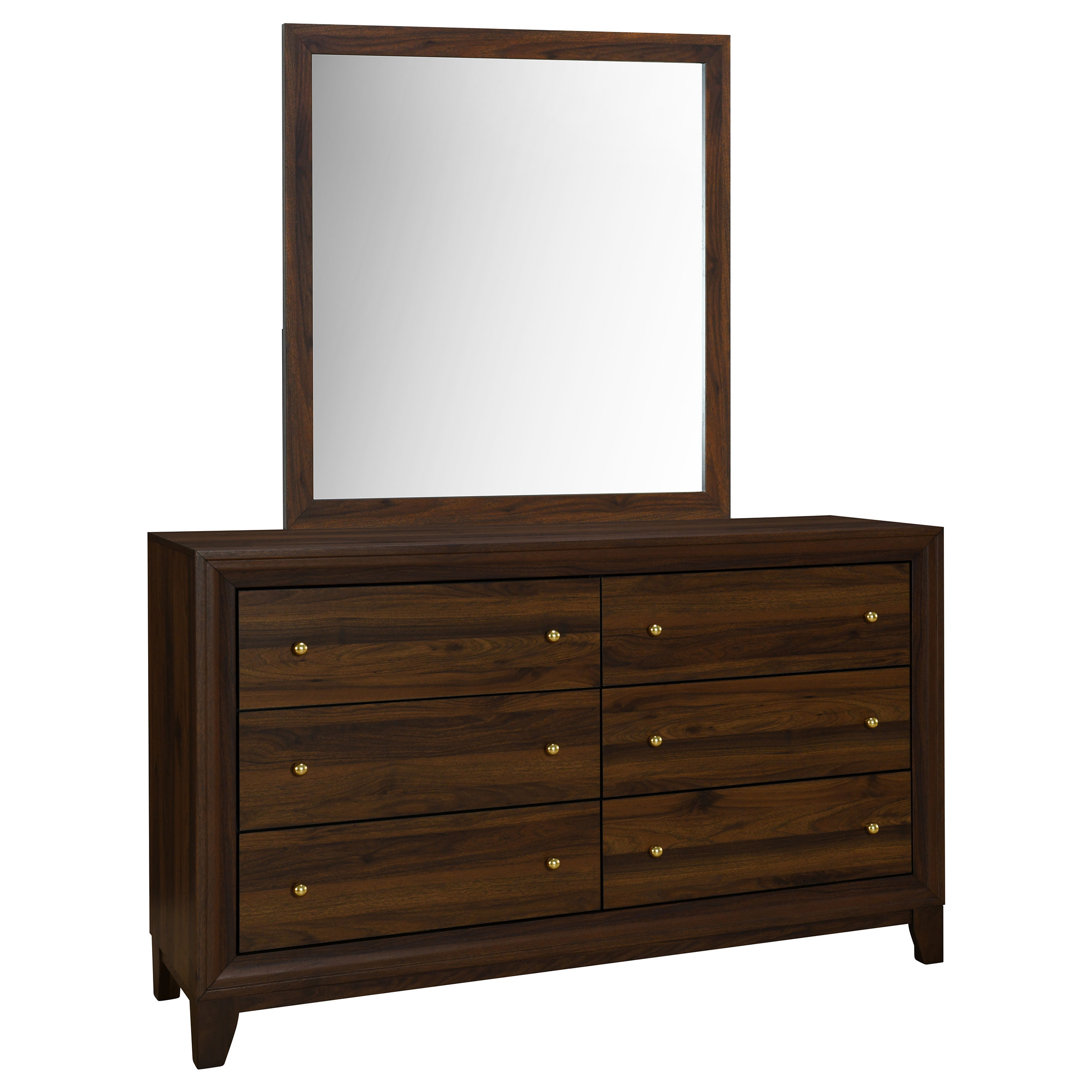 Welsley 6-drawer Dresser and Mirror Walnut Welsley 6-drawer Dresser and Mirror Walnut product image