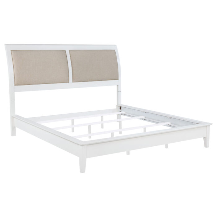 Bexhill 56-inch Upholstered Eastern King Panel Bed White product image
