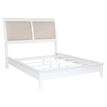 Bexhill 56-inch Upholstered Queen Panel Bed White product image