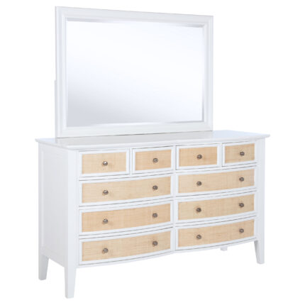 Bexhill 10-drawer Dresser and Mirror White product image