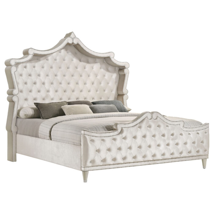 Antonella Upholstered California King Panel Bed Ivory product image