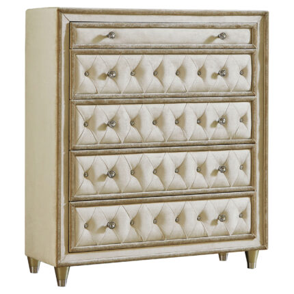 Antonella 5-drawer Bedroom Chest Ivory and Camel product image