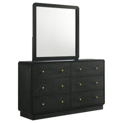 Cavelle 6-drawer Dresser and Mirror Black product image