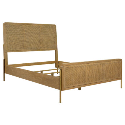 Arini Rattan Queen Panel Bed Sand Wash and Natural Cane product image